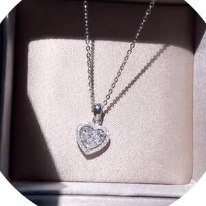 Anthropologie Silver Heart Pendant Necklace
